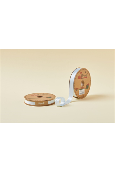 Biye Saten Katlı 003 Açık Mavi 2 Cm 25 Metre %100 Polyester