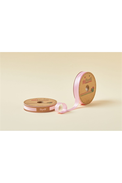 Biye Saten Katlı 007 Pembe 2 Cm 25 Metre %100 Polyester