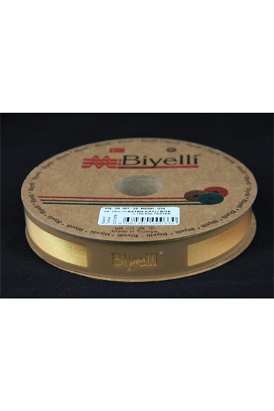 Biye Saten Katlı 034 Sarı 2 Cm 25 Metre %100 Polyester