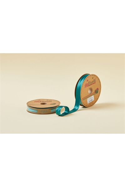 Biye Saten Katlı 088 Zümrüt Yeşili 2 Cm 25 Metre %100 Polyester