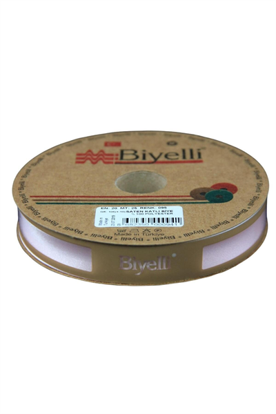 Biye Saten Katlı 095 Açık Pembe 2 Cm 25 Metre %100 Polyester