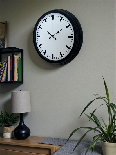 Black & White Baseline 40 Cm Metal Duvar Saati