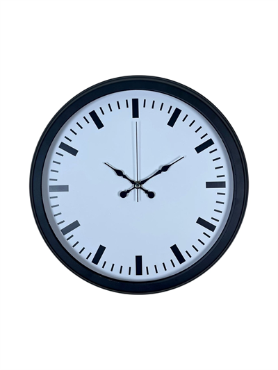 Black & White Baseline 40 Cm Metal Duvar Saati