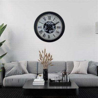 Black Atlas Series 60 Cm Çarklı Duvar Saati