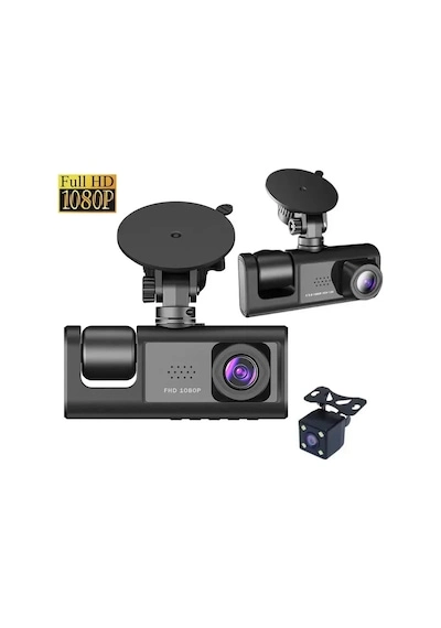 Black Box Traffic Recorder 3 Kameralı Araç Kamerası Geri Görüş Destekli Gece Görüşlü