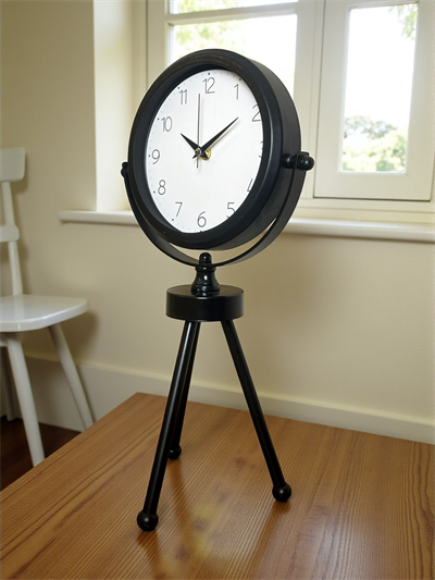 Black Classic Dekoratif Üç Ayaklı Masa Saati