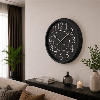 Black Legacy 60 x 60 Cm Metal Duvar Saati