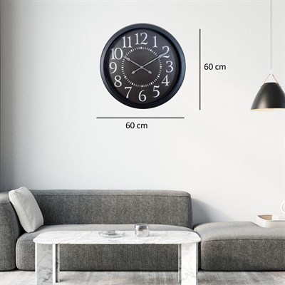 Black Legacy 60 x 60 Cm Metal Duvar Saati
