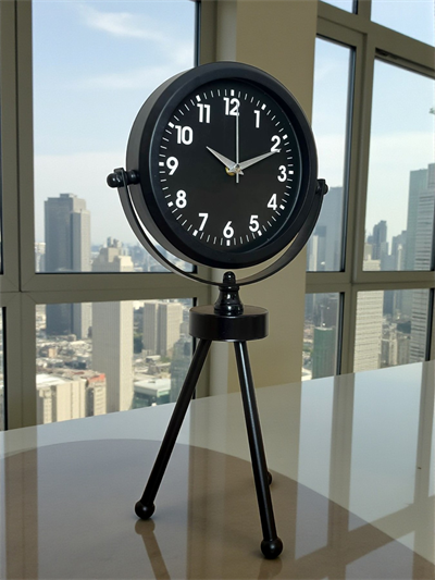 Black Luxury Modern Üç Ayaklı Metal Masa Saati