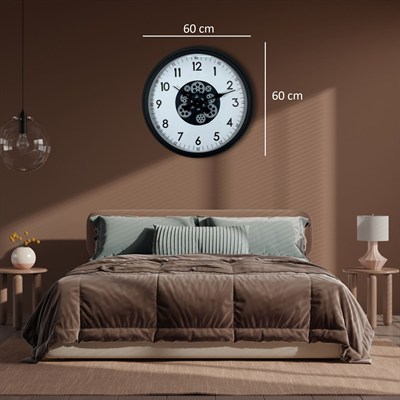 Black Motion 60 Cm Çarklı Duvar Saati