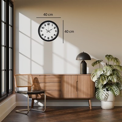 Black Simplex 40 Cm Metal Duvar Saati