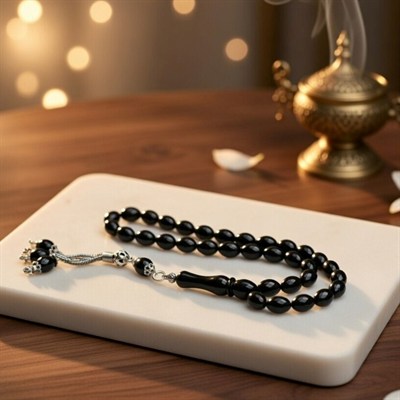 BlackCraft Erzurum Oltu Taşı Kızılcık Sade Tespih