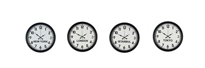 BlackLine 4’lü 36 cm Dünya Saati Seti
