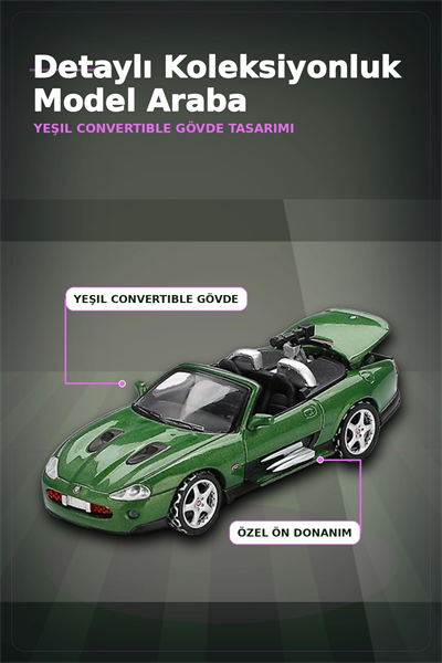 Blister Ambalajlı 1/64 Ölçek Jaguar XKR Model Araba - Diecast Koleksiyon Oyuncağı BX-313357