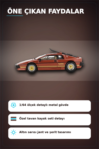Blister Paketli 1/64 Ölçek Lotus Esprit Turbo Diecast Model Araba - For Your Eyes Only BX-313362