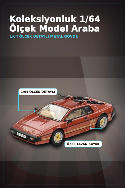 Blister Paketli 1/64 Ölçek Lotus Esprit Turbo Diecast Model Araba - For Your Eyes Only BX-313362