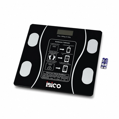 Bluetooth - Vücut Analizli Dijital Baskül Terazi Tartı 180kg/50g Yağ - Su - Kas Oran - Bmı İ11-023 Bx40