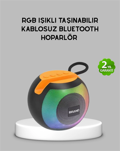 Bluetooth 5.0 Hoparlör – RGB Işıklı, Güçlü Bas ve 360° Surround Ses