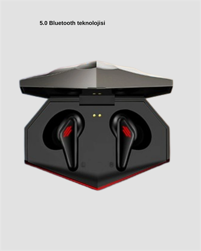Bluetooth 5.0 Kablosuz Kulaklık LED Işıklı Silikonlu Tasarımlı