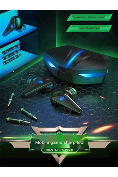 Bluetooth 5.0 Kulak İçi Oyuncu Kulaklığı, Mikrofon ve RGB Aydınlatmalı Siyah Tasarım