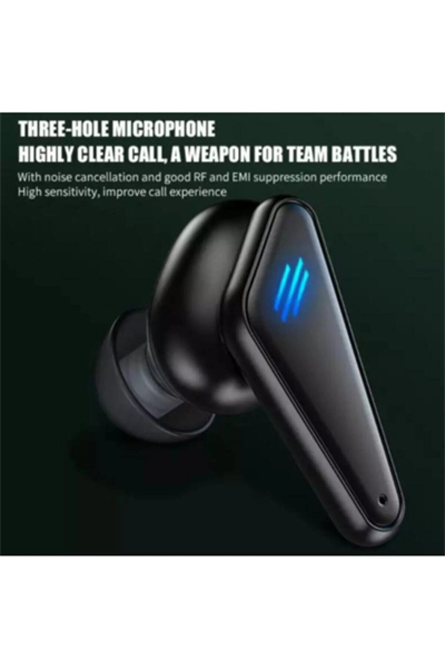 Bluetooth 5.0 Kulak İçi Oyuncu Kulaklığı, Mikrofon ve RGB Aydınlatmalı Siyah Tasarım