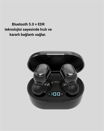 Bluetooth 5.0 Kulaklık – LED Ekranlı Şarj Kutusu