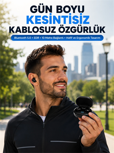 Bluetooth 5.0 Kulaklık – LED Ekranlı Şarj Kutusu Yeni Nesil