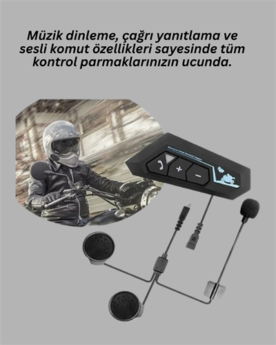 Bluetooth 5.0 Motosiklet Kask Kulaklık Eller Serbest ve Müzik Özellikli Yeni Nesil