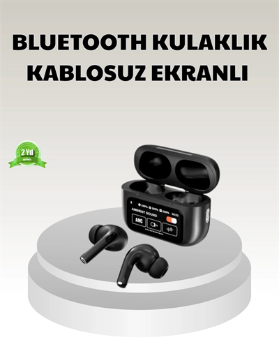 Bluetooth 5.3 ANC Kablosuz Kulaklık – Dokunmatik Kontrol, Dijital Ekran ve Uzun Pil Ömrü