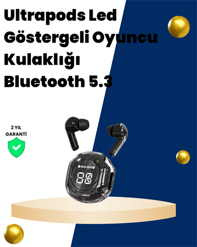 Bluetooth 5.3 Kablosuz Kulaklık 30mm Sürücü LED Ekranlı Mikrofonlu