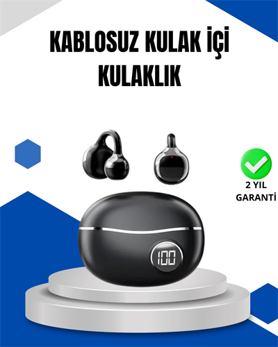 Bluetooth 5.4 Kablosuz Kulaklık – Açık Kulak Güvenli Tasarım ve Hızlı Şarj Özelliği