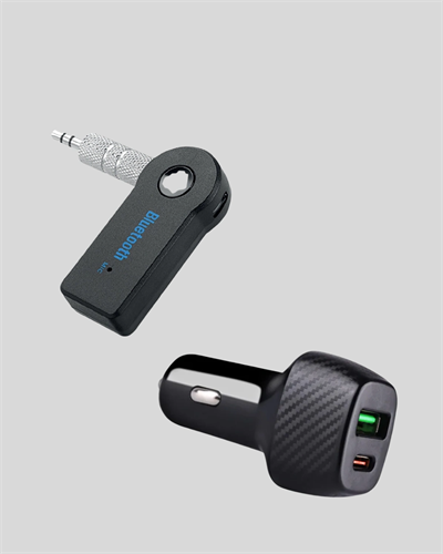 Bluetooth AUX Çevirici ve PD Destekli Araç Şarj Cihazı 2’li Set