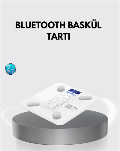Bluetooth Akıllı Tartı – 8 Fonksiyonlu Dijital Baskül, 180 kg Kapasiteli
