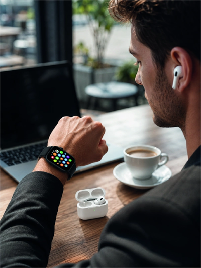 Bluetooth Arama Özellikli Akıllı Saat Seti Kablosuz Kulaklık Hediyeli, Android & iOS Uyumlu
