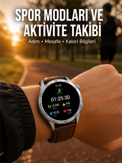 Bluetooth Bağlantılı Günlük Yaşam ve Spor Takip Akıllı Saati