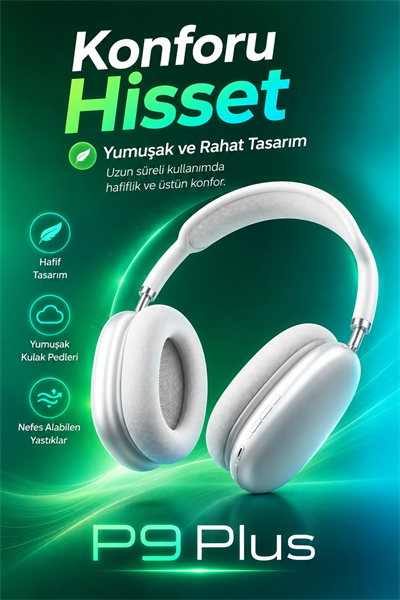 Bluetooth Bağlantılı Kulak Üstü Kulaklık Mikrofonlu Yumuşak Pedli Modern Tasarım