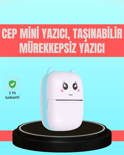 Bluetooth Bağlantılı Mini Termal Yazıcı Öğrenci ve Ofis İçin