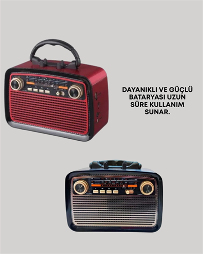 Bluetooth Bağlantılı Taşınabilir Hoparlör – FM/AM Radyo Özellikli, Şarj Edilebilir Batarya, 1 kg