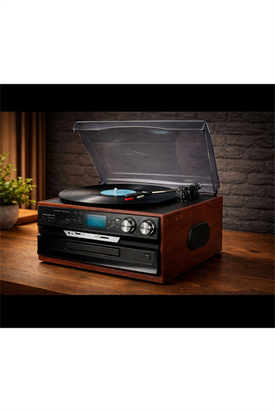 Bluetooth CD USB MP3 radyo müzik seti retro hoparlör bordo renk 2 yıl garantili - Hobi & Eğlence