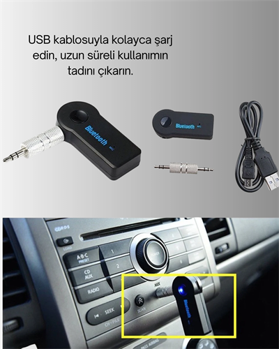Bluetooth Destekli AUX Müzik ve Konuşma Cihazı