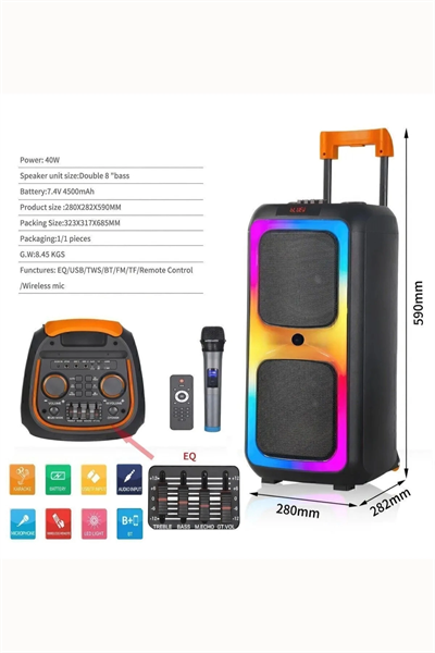 Bluetooth Hoparlör - Renk: Siyah, Özellik: Kablosuz, Dinleme Süresi: 5-10 Saat, Çoklu Bağlantı