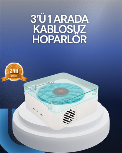 Bluetooth Hoparlör – 3-ü-1 Saatli Gece Lambası ve Vintage Tasarım