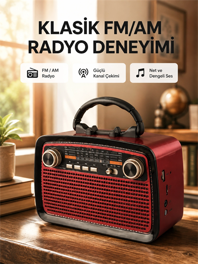 Bluetooth Hoparlör – Kablosuz Bağlantı, Geniş Ses Alanı, Radyo Destekli, Hafif ve Taşınabilir
