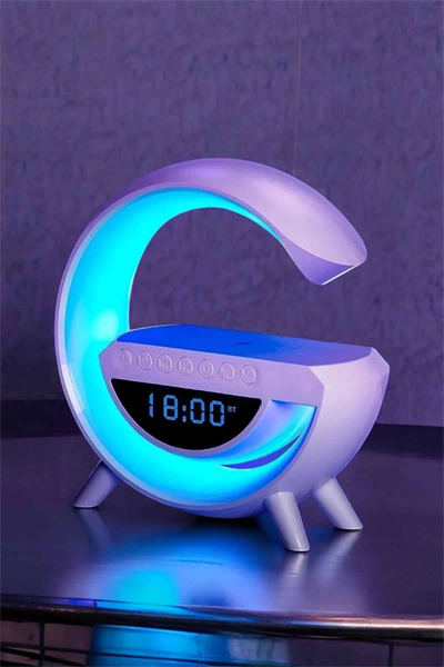 Bluetooth Hoparlör 15W Kablosuz Hızlı Şarj LED Gece Lambası