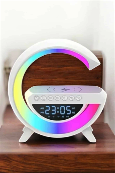 Bluetooth Hoparlör 15W Kablosuz Hızlı Şarj LED Gece Lambası