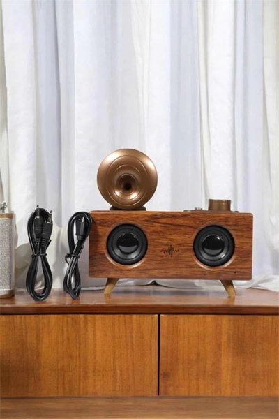 Bluetooth Hoparlör Ahşap Klasik Retro Gramofon Bluetooth Müzik Kutusu