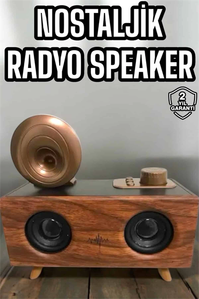 Bluetooth Hoparlör Ahşap Klasik Retro Gramofon Bluetooth Müzik Kutusu