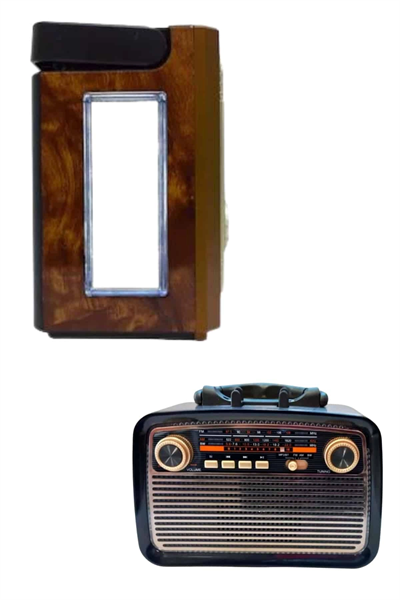 Bluetooth Hoparlör Ahşap Renk Vintage Işıklı Nostaljik Radyo Fm Ahşap Görünümlü Yeni Nesil