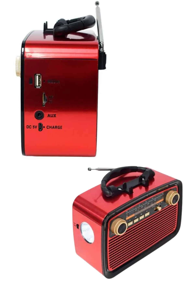 Bluetooth Hoparlör Ahşap Renk Vintage Işıklı Nostaljik Radyo Fm Ahşap Görünümlü Yeni Nesil