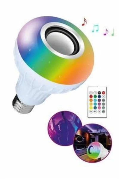 Bluetooth Hoparlör Akıllı Rgb Led Işık Renk Değiştirme Ses Bombası Ampül Görünümlü